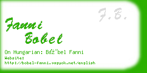 fanni bobel business card